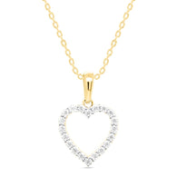 Lab Grown Diamond Heart Necklace 1/4 cttw FG Color, VS2-SI1 Clarity Sterling ...