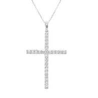 Lab Grown Diamond Cross Necklace 1/4-1/2 cttw F-G Color, VS2-SI1 Clarity in S...