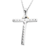 1/10 CTTW Diamond Heart Cross in Sterling Silver or Gold Plated Sterling - 18...