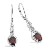 Garnet Earrings in Sterling Silver