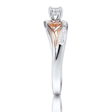 Diamond Promise Ring in 10kt Rose Gold and Sterling Silver 1/10 cttw Size 6