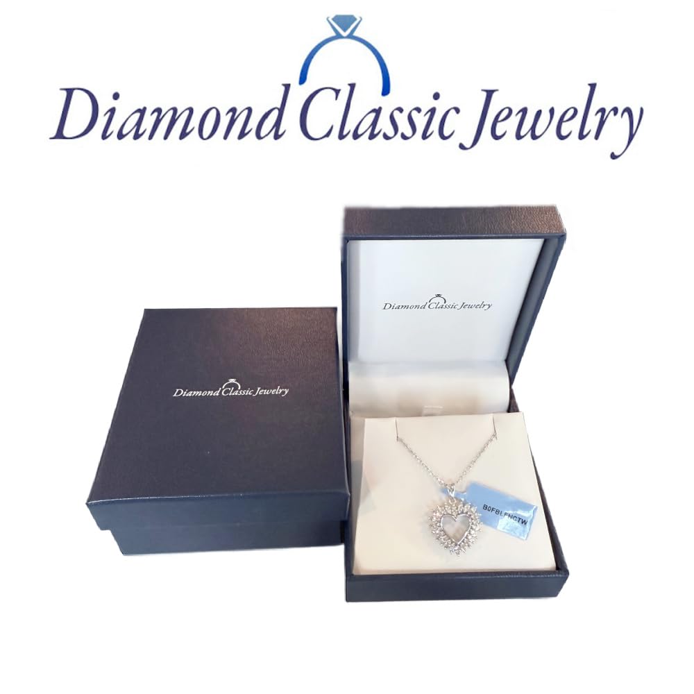 Certified Lab Grown Diamond Heart Necklace in Sterling Silver or 14k Plate | ...