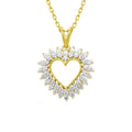 Certified Lab Grown Diamond Heart Necklace in Sterling Silver or 14k Plate | ...