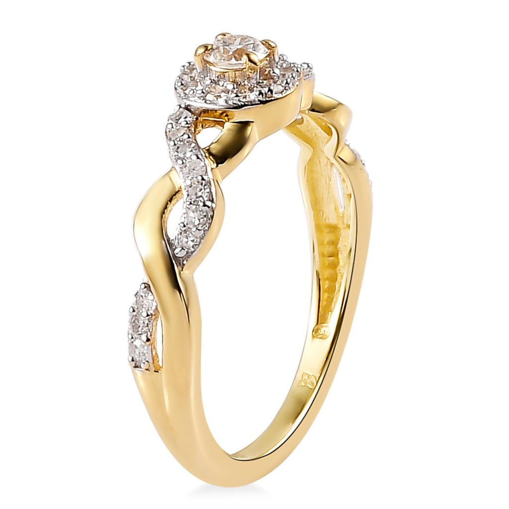IGI Certified Lab Grown Diamond Engagement Ring 1/2 CTTW | 14K Yellow Gold Pl...