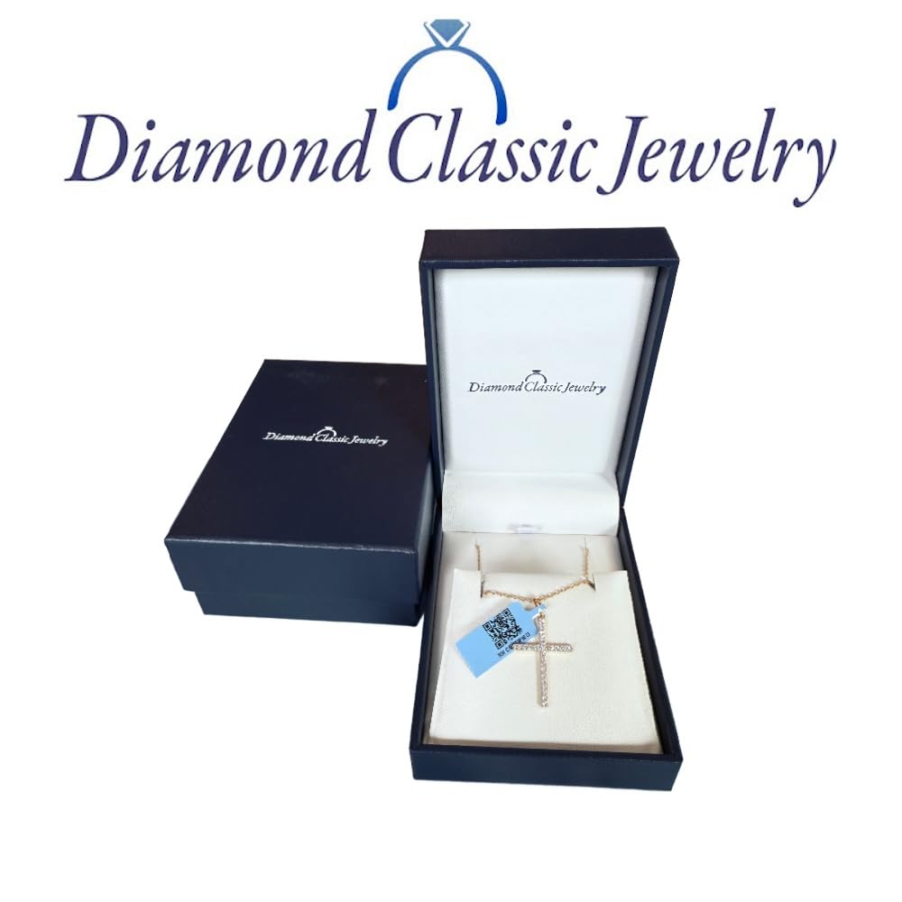 Certified Lab Grown Diamond Cross Necklace 1/4-1 CT 925 or 14k Gold Plated | ...