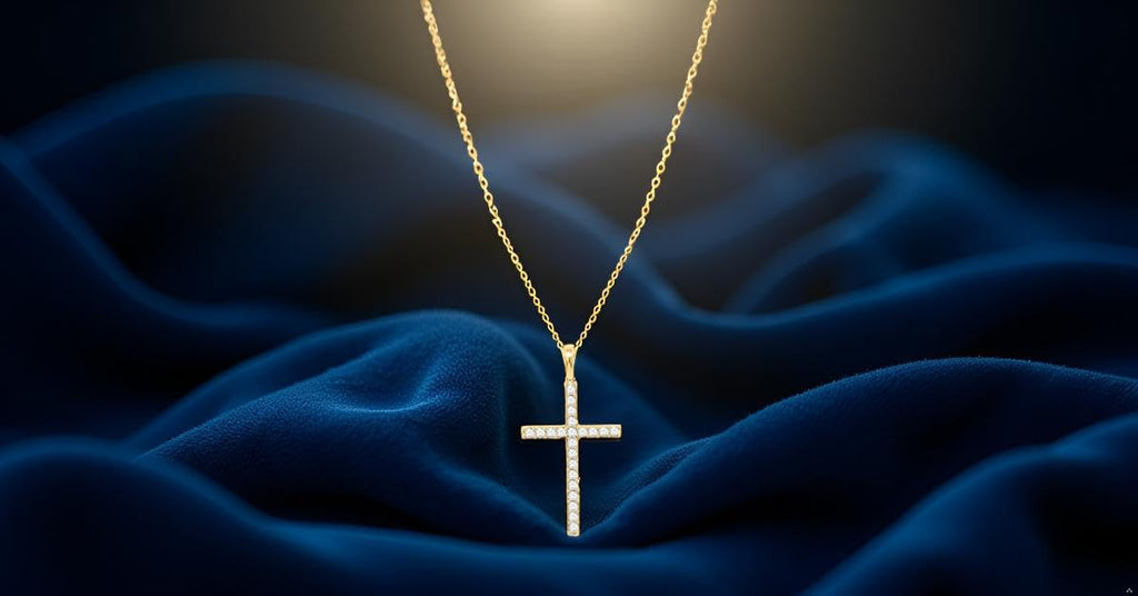 IGI Certified Lab Grown Diamond Cross Necklace 1/4 CTTW (VS2-SI1 Clarity, F-G...