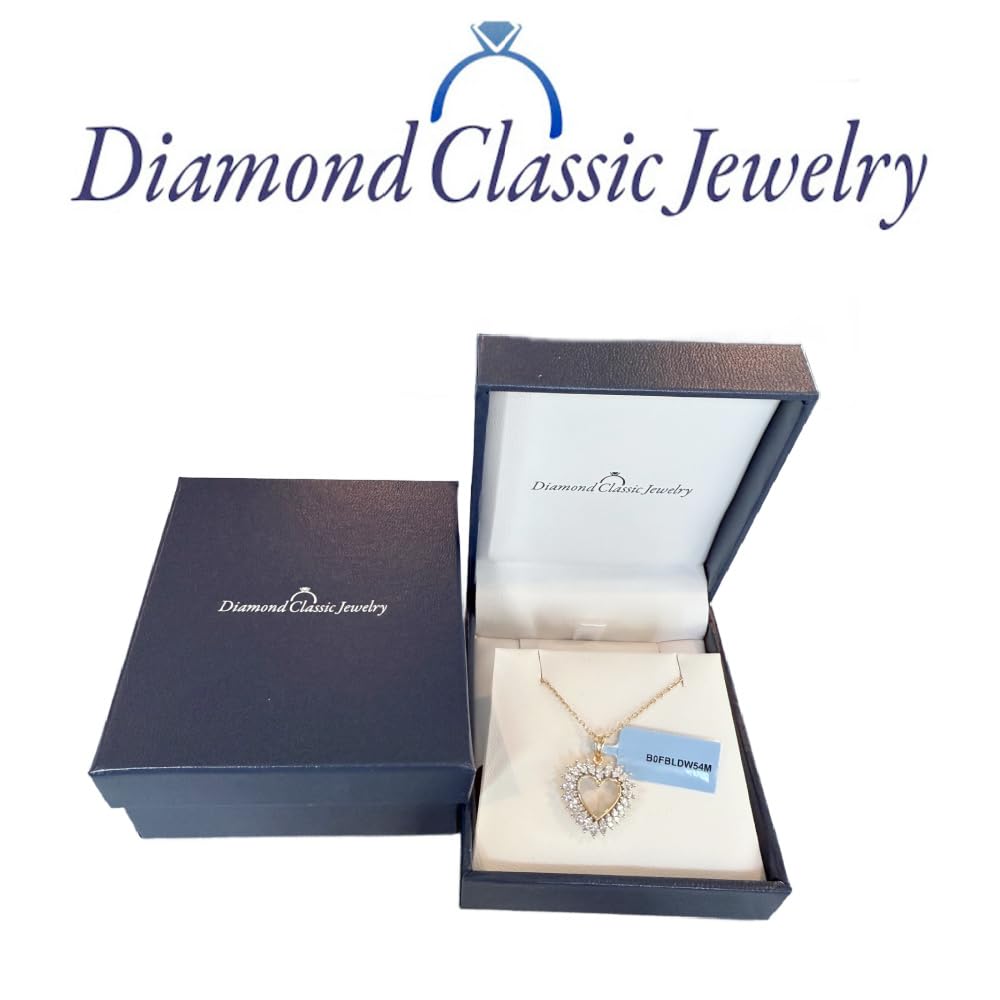 Certified Lab Grown Diamond Heart Necklace in Sterling Silver or 14k Plate | ...