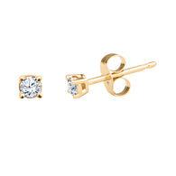 Diamond Stud Earrings 1/10 cttw 10kt Yellow Gold JK Color I2 Clarity