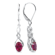 Lab Created Ruby Earrings Diamond Accent