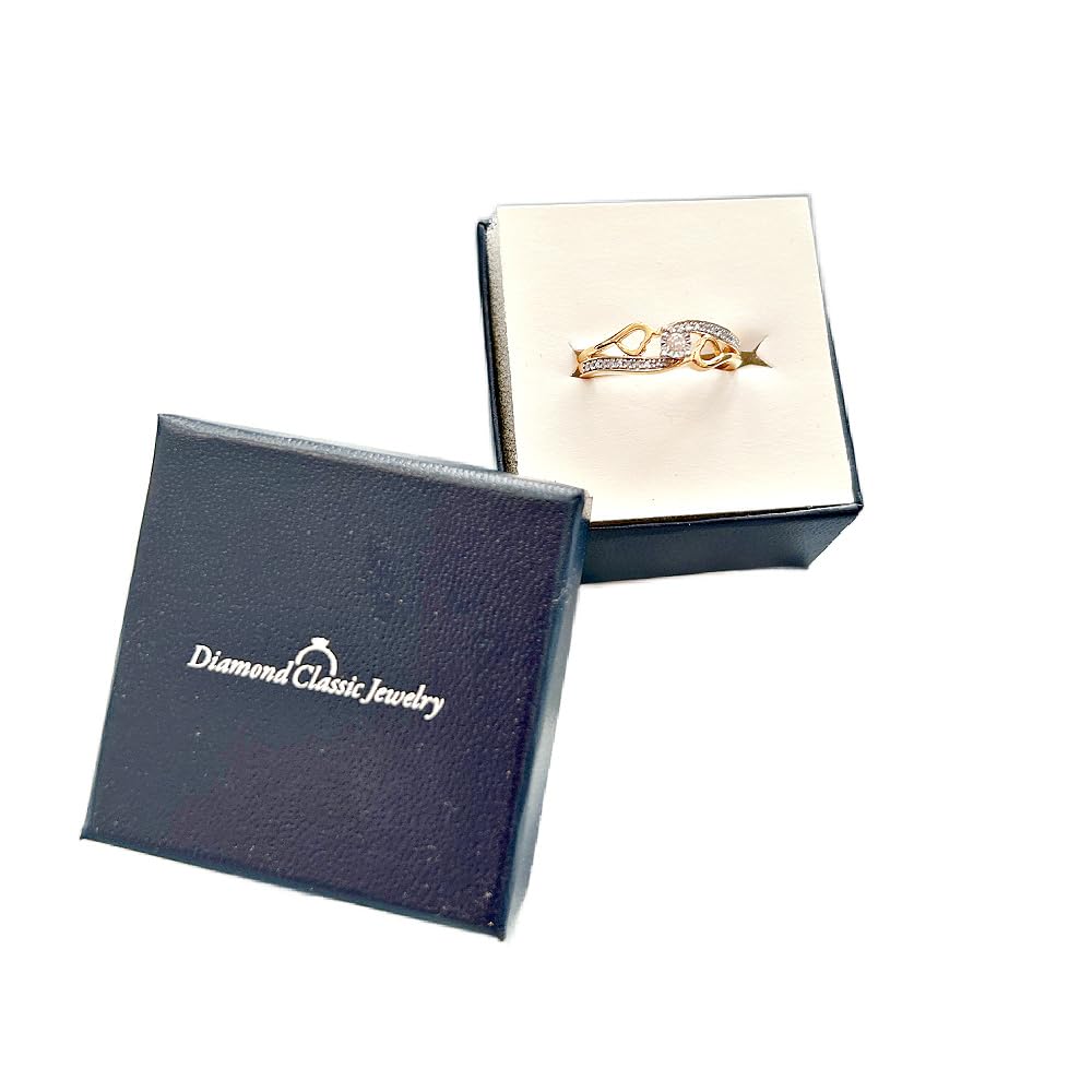 Diamond Promise Ring in 14KT Yellow Gold Plated Silver 1/10 CTTW | Natural Di...