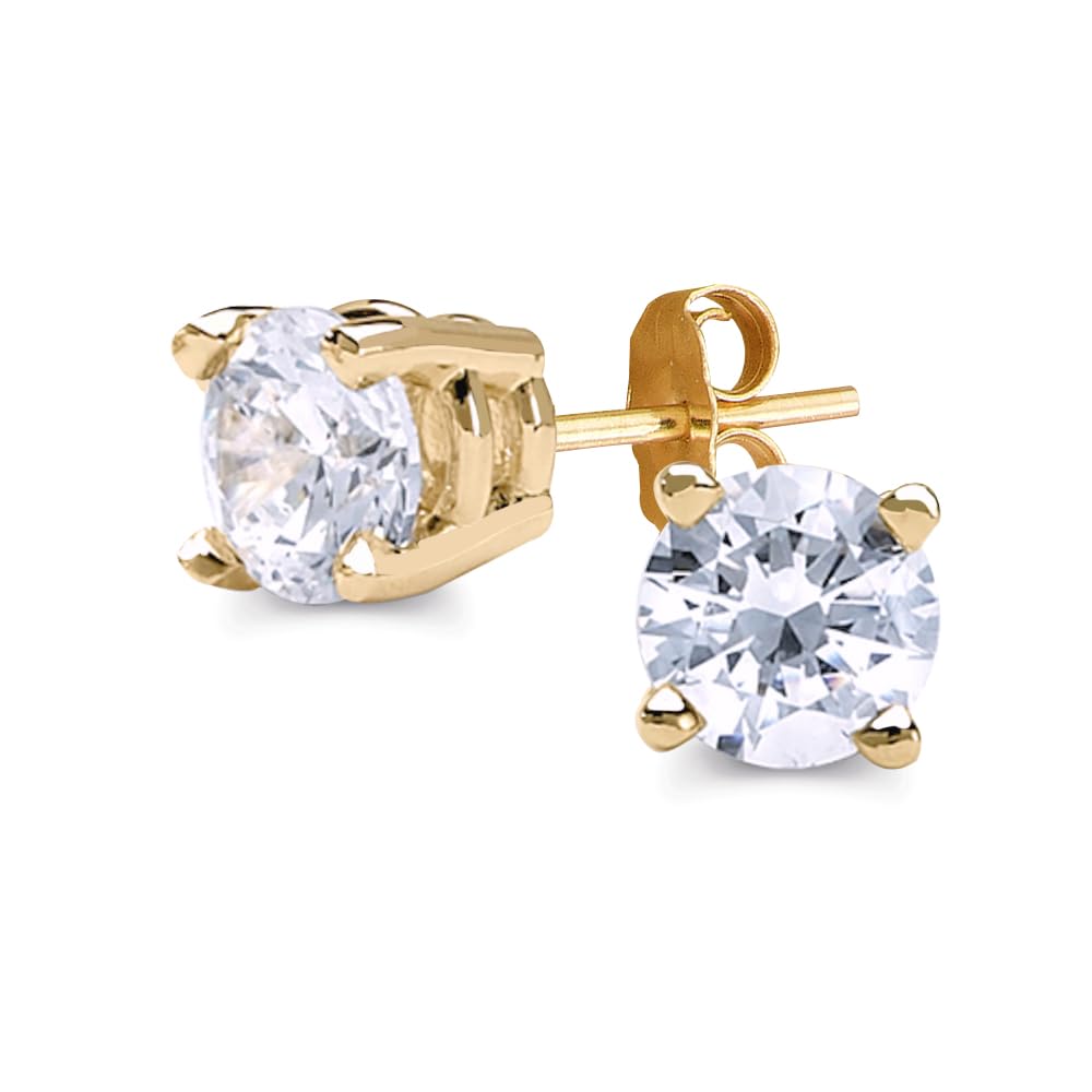 IGI Certified Lab Grown Diamond Stud Earrings 0.50 to 3 CTTW 14K Yellow or Wh...