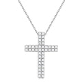 Certified Lab Grown Diamond Cross Necklace 925 Silver or Gold Plated | 1 Cara...