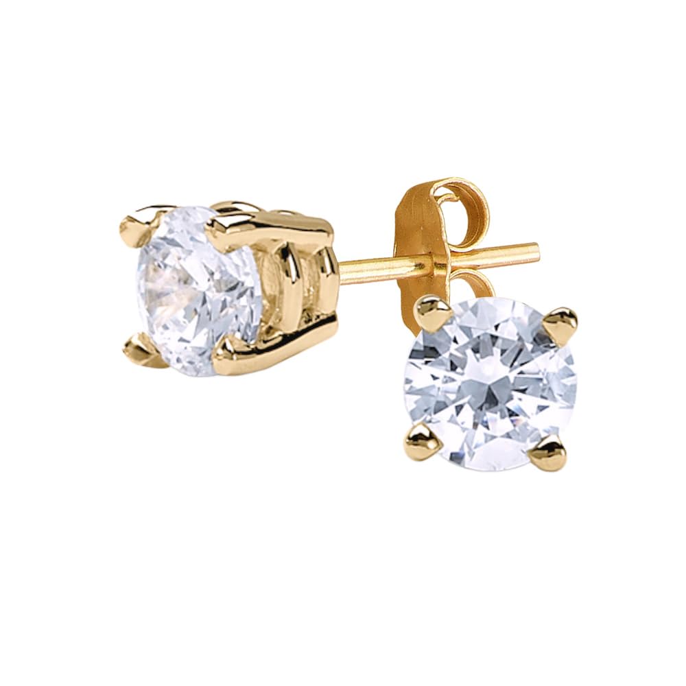 IGI Certified Lab Grown Diamond Stud Earrings 0.50 to 3 CTTW 14K Yellow or Wh...
