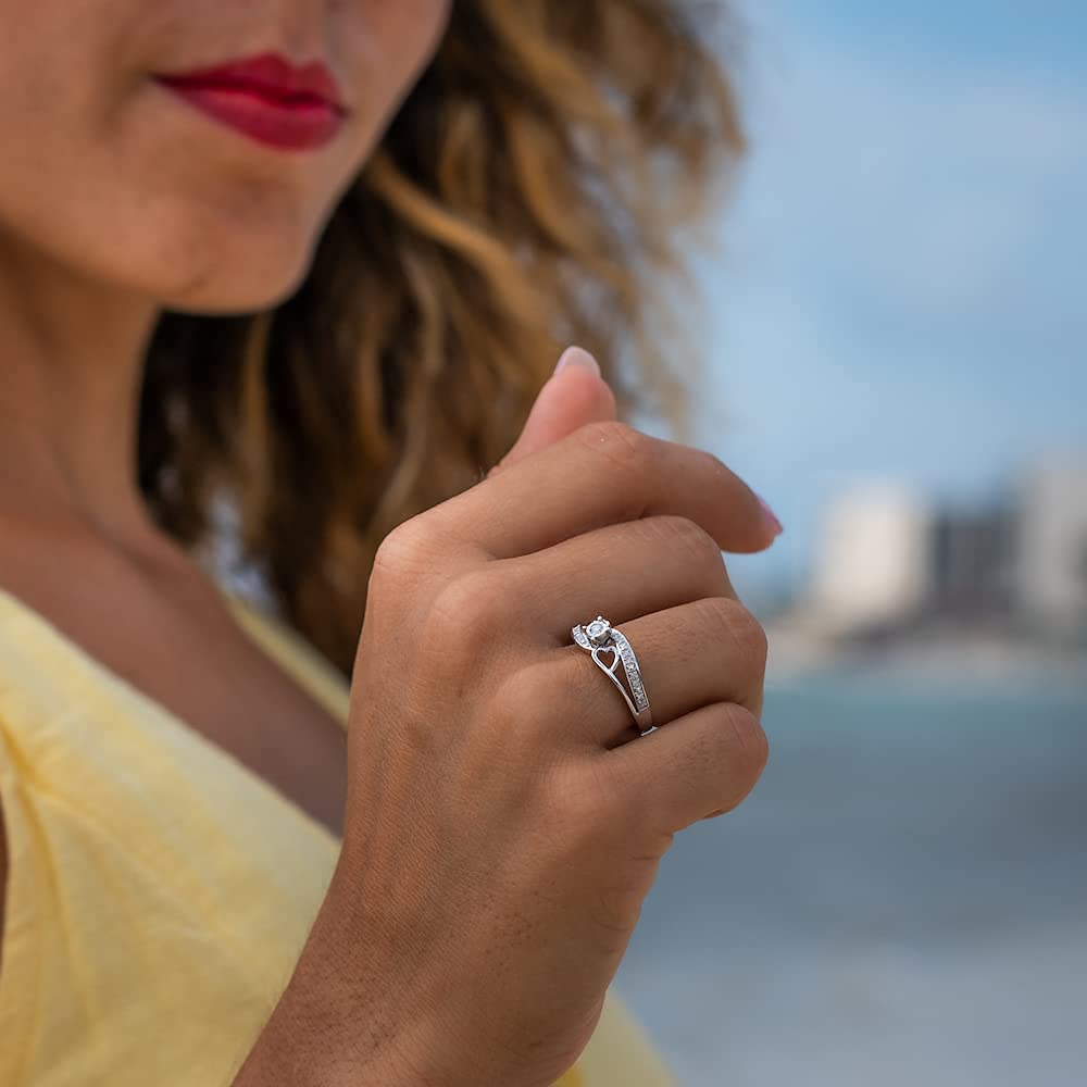 Diamond Promise Ring in Sterling Silver 1/10 CTTW | H-I Color, I2-I3 Clarity,...