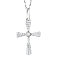 Diamond Cross Necklace 1/4 CTTW in Sterling Silver