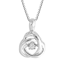 Diamond Pendant Necklace Dancing Diamond Love Knot - Sterling Silver, Yellow ...