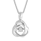 Diamond Pendant Necklace Dancing Diamond Love Knot - Sterling Silver, Yellow ...