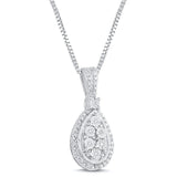 Diamond Pendant Necklace 1/10 cttw in Sterling Silver - 18 Inch Chain