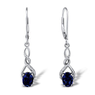 Lab Created Blue Sapphire Earrings in Sterling Silver