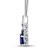 Lab Created Blue Sapphire Necklace in Sterling Silver