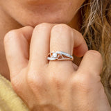 Diamond Promise Ring in 10kt Rose Gold and Sterling Silver 1/10 cttw Size 6