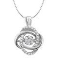 Diamond Necklace Dancing Diamonds 1/5 CTTW Love Knot Sterling Silver - 18 Inc...