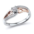 Diamond Promise Ring 10k Rose Gold and Sterling Silver 1/10 CTTW | HI Color 2...