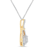 Diamond Necklace Tear Drop 1/5 cttw Natural Diamonds in 14kt Yellow Gold Plat...