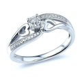 Diamond Promise Ring in Sterling Silver 1/10 CTTW | H-I Color, I2-I3 Clarity,...