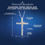 1/10 CTTW Diamond Heart Cross in Sterling Silver or Gold Plated Sterling - 18...