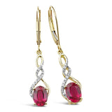 Lab Created Ruby Earrings Diamond Accent