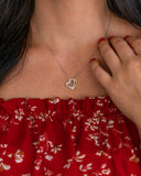 Diamond Heart Necklace 1/10 cttw Natural Diamonds in Sterling Silver and plated 14k Rose Gold