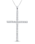 Certified Lab Grown Diamond Cross Necklace 1/4-1 CT 925 or 14k Gold Plated | ...