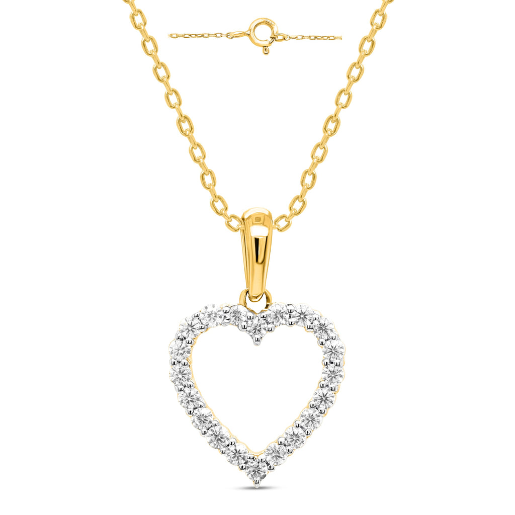 IGI Certified Lab Grown Diamond Heart Necklace 1/4 CTTW (F-G Color, VS2-SI1 C...