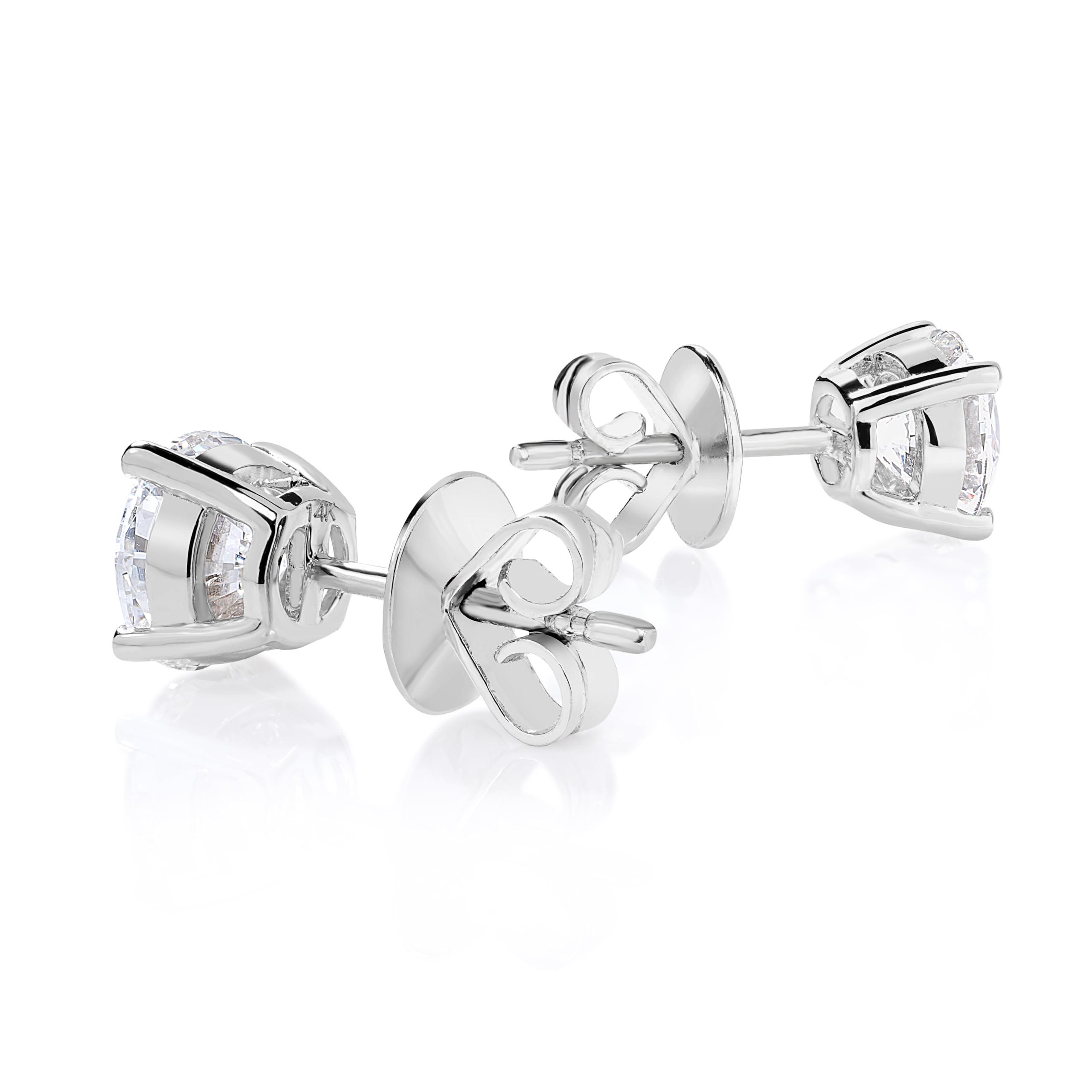 IGI Certified Lab Grown Diamond Stud Earrings 0.50 to 3 CTTW 14K White or Yel...
