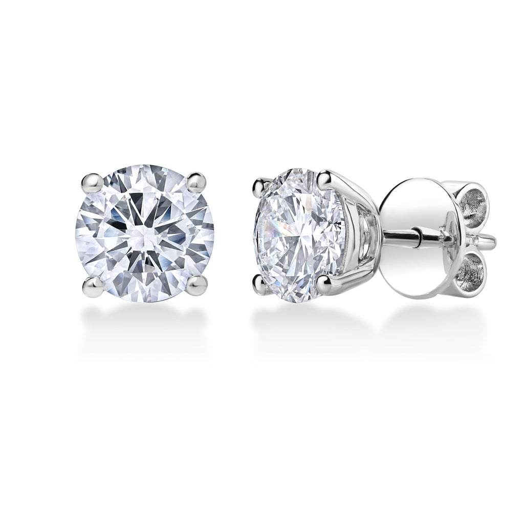 IGI Certified Lab Grown Diamond Stud Earrings 0.50 to 3 CTTW 14K White or Yel...
