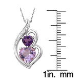 Amethyst Necklace with Diamond Accent in Sterling Silver