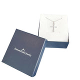 Diamond Cross Necklace 1/4 CTTW in Sterling Silver 18 Inch Cable Chain