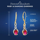 Lab Created Ruby Earrings Diamond Accent