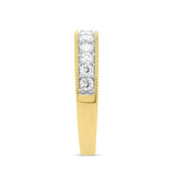 Lab Grown Diamond Wedding Band Ring 1/10 to 1/2 cttw 14k Yellow Gold Plated Silver F-G Color, VS-SI Clarity Milgrain Edge