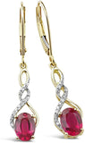 Lab Created Ruby Earrings Diamond Accent