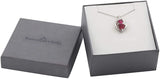 Lab Created Ruby Heart Necklace Diamond Accent with 18 Inch Chain