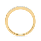 Lab Grown Diamond Wedding Band Ring 1/10 to 1/2 cttw 14k Yellow Gold Plated Silver F-G Color, VS-SI Clarity Milgrain Edge