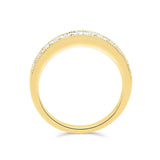 Lab Grown Diamond Wedding Band Ring 1/10 to 1/2 cttw 14k Yellow Gold Plated Silver F-G Color, VS-SI Clarity Milgrain Edge