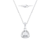 Lab Grown Diamond Necklace Solitaire Bezel Halo 1/2 cttw F-G Color, VS-SI Clarity Sterling Silver - 18 Inch Chain