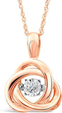 Diamond Pendant Necklace Dancing Diamond -Gold Plated Silver - 18 Inch Chain