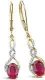 Lab Created Ruby Earrings Diamond Accent