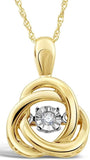 Diamond Pendant Necklace Dancing Diamond -Gold Plated Silver - 18 Inch Chain