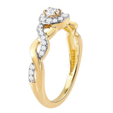 Lab Grown Diamond Promise Ring Engagement Ring 1/4 cttw F-G Color, VS-SI Clarity 14k Yellow Gold Plated Silver