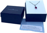 Sterling Silver Lab Created Ruby Necklace Diamond Accents - 7/8 Inch Twist Style 8x6 MM Created Ruby 18 Inch Box Chain